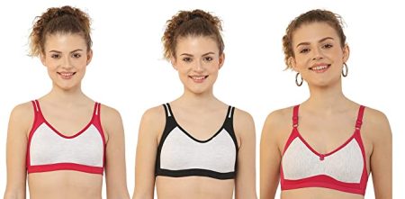 Hams Style - Cotton Half Padded Wire Free Bra Set for Women's (Pack of 3)