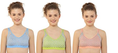 Hams Style - Cotton Half Padded Wire Free Bra Set for Women's (Pack of 3)